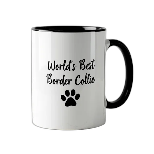 white, mug, black, border transparent PNG cut-out