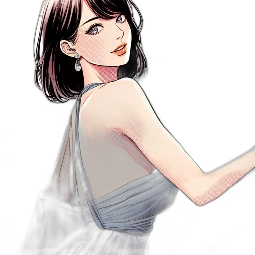 dress, jewelry, staff, face transparent PNG cut-out