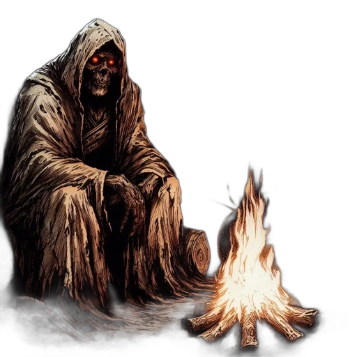 creature, jacket, staff, mask transparent PNG cut-out