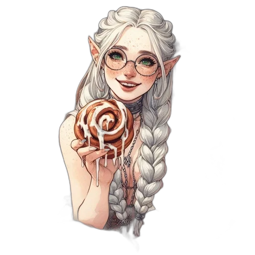 staff, food, fantasy art, pixel art transparent PNG cut-out