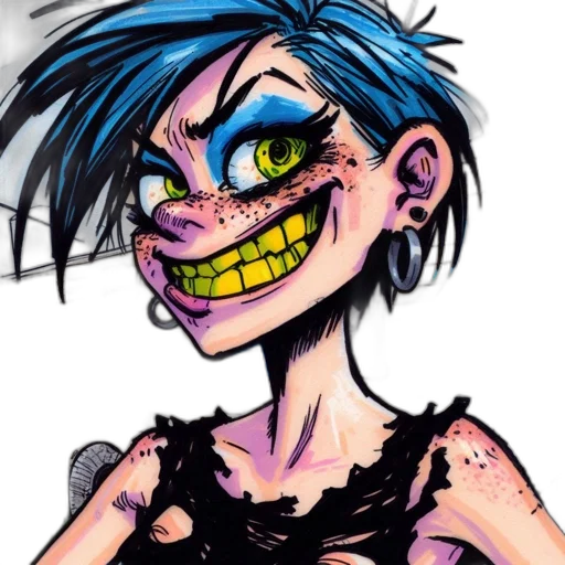 face, creature, comic book art, cartoon transparent PNG cut-out