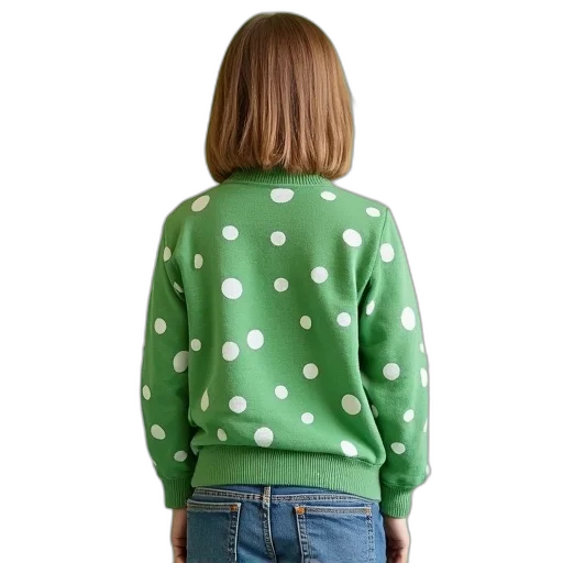 jacket, dress, green, polka transparent PNG cut-out