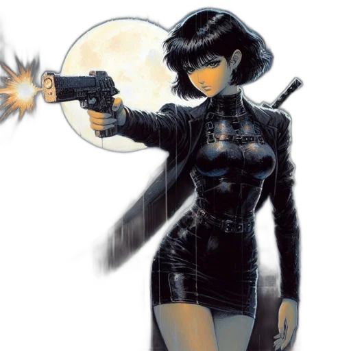 weapon, jacket, comic book art, concept art transparent PNG cut-out