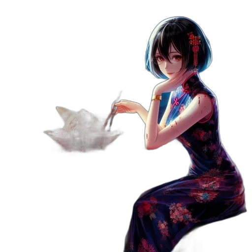 dress, dragon, weapon, mask transparent PNG cut-out