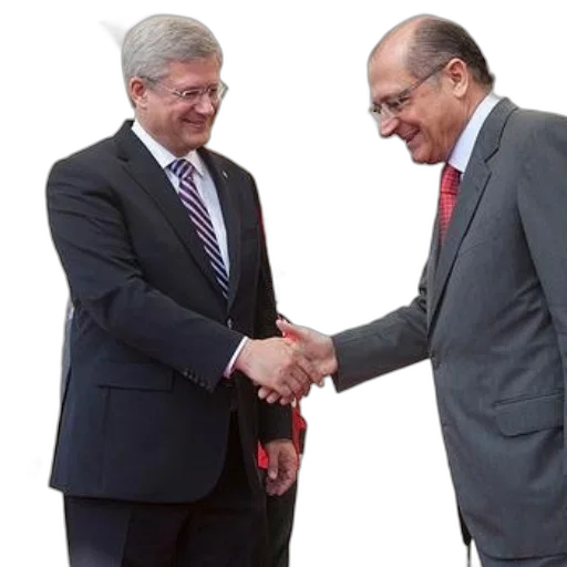 two, men, suits, shake transparent PNG cut-out
