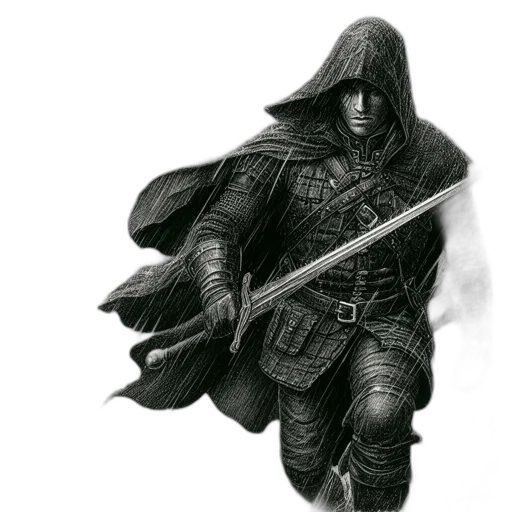 sword, weapon, jacket, mask transparent PNG cut-out