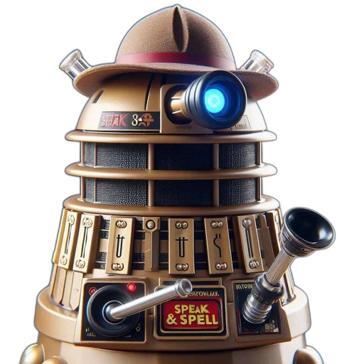 robot, staff, 3d render, concept art transparent PNG cut-out