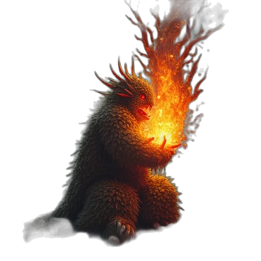 dragon, creature, animal, staff transparent PNG cut-out