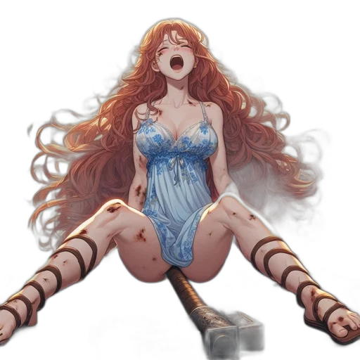 dress, sword, staff, fantasy art transparent PNG cut-out