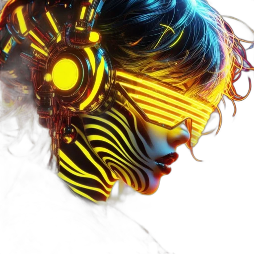 robot, mask, face, cyberpunk transparent PNG cut-out