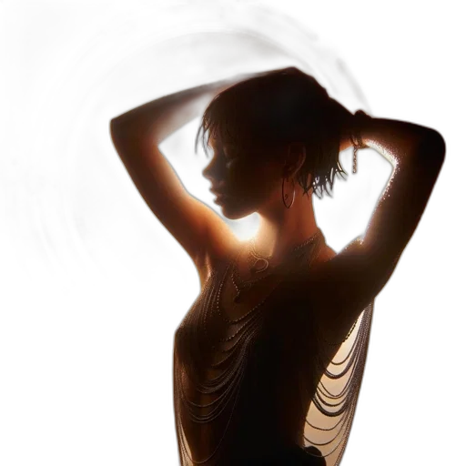 dress, jewelry, mask, staff transparent PNG cut-out