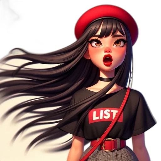 staff, hat, dress, hair transparent PNG cut-out