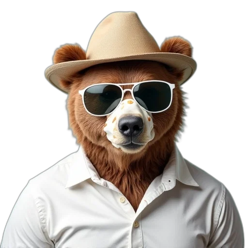 animal, hat, jacket, staff transparent PNG cut-out