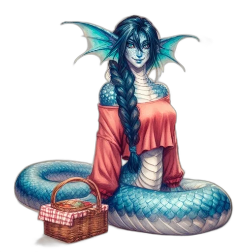 dragon, creature, dress, fantasy art transparent PNG cut-out