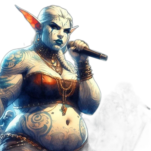 concept art, fantasy art, two, singers transparent PNG cut-out
