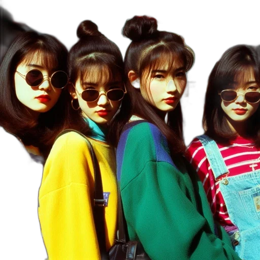 vaporwave, anime, cyberpunk, photorealistic transparent PNG cut-out