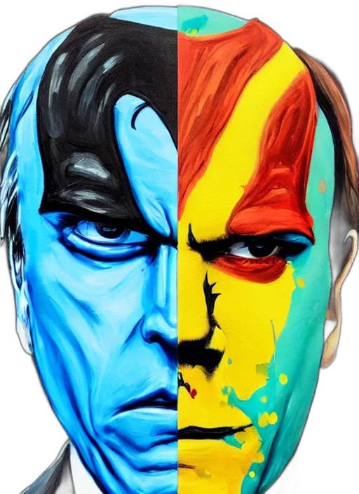 face, comic book art, concept art, photorealistic transparent PNG cut-out