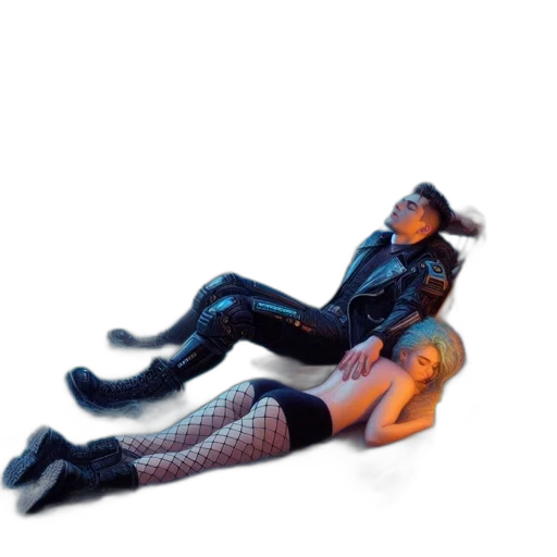 3d render, cyberpunk, concept art, vaporwave transparent PNG cut-out