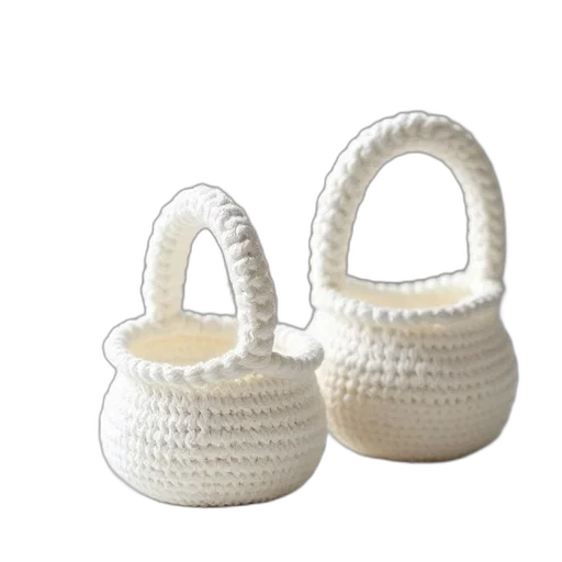 3d render, white, small, crochet transparent PNG cut-out