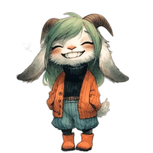 jacket, creature, animal, staff transparent PNG cut-out