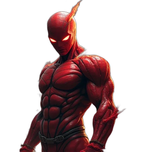 comic book art, concept art, 3d render, red transparent PNG cut-out