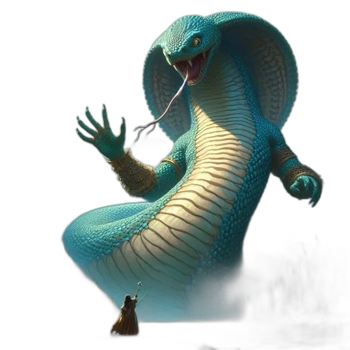 dragon, creature, animal, staff transparent PNG cut-out