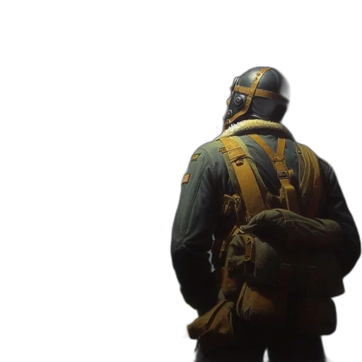 jacket, weapon, staff, robot transparent PNG cut-out