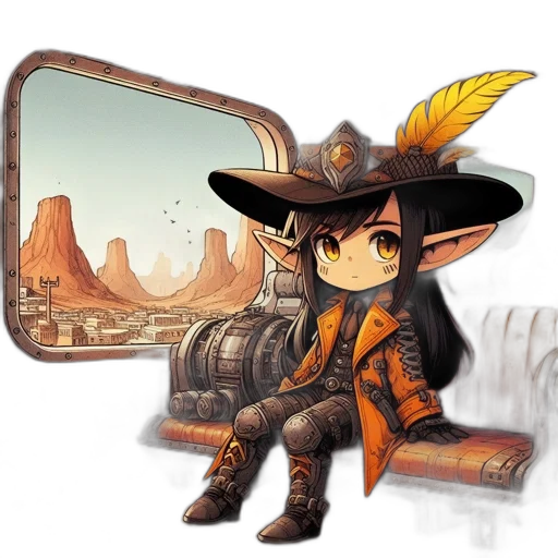 hat, staff, dragon, weapon transparent PNG cut-out