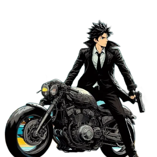 jacket, weapon, concept art, comic book art transparent PNG cut-out