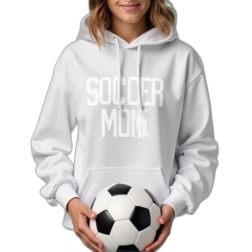 jacket, white, soccer, mom transparent PNG cut-out