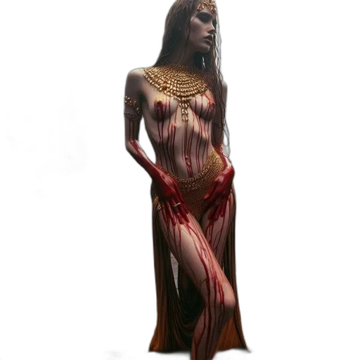 dress, creature, staff, animal transparent PNG cut-out