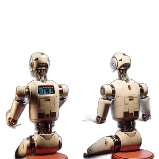 robot, 3d render, concept art, pixel art transparent PNG cut-out