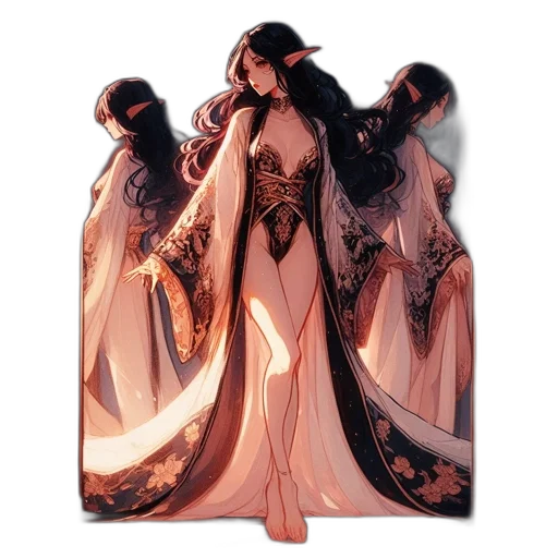 dress, jewelry, concept art, fantasy art transparent PNG cut-out