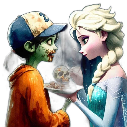 fantasy art, comic book art, concept art, watercolor transparent PNG cut-out