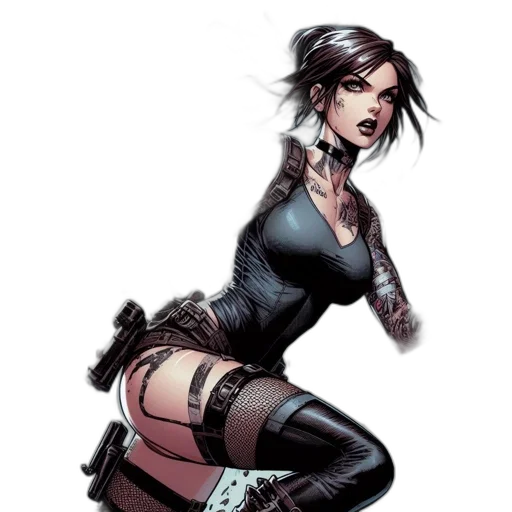 comic book art, concept art, cyberpunk, fantasy art transparent PNG cut-out
