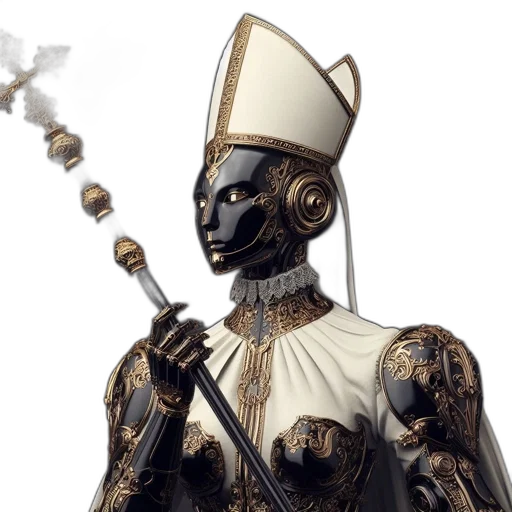 robot, staff, mask, concept art transparent PNG cut-out