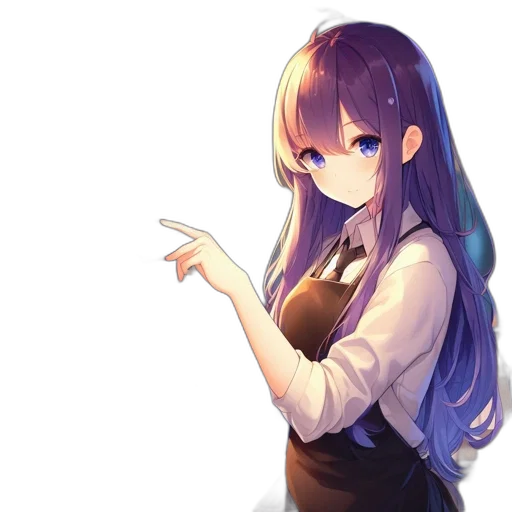 staff, dress, weapon, hair transparent PNG cut-out