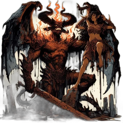 dragon, creature, staff, weapon transparent PNG cut-out