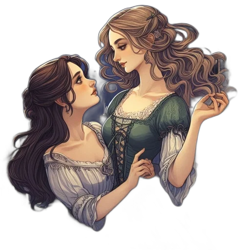 dress, fantasy art, watercolor, pixel art transparent PNG cut-out