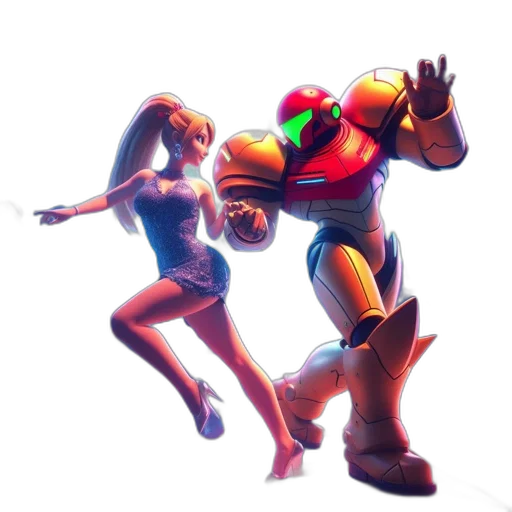 robot, concept art, 3d render, pixel art transparent PNG cut-out
