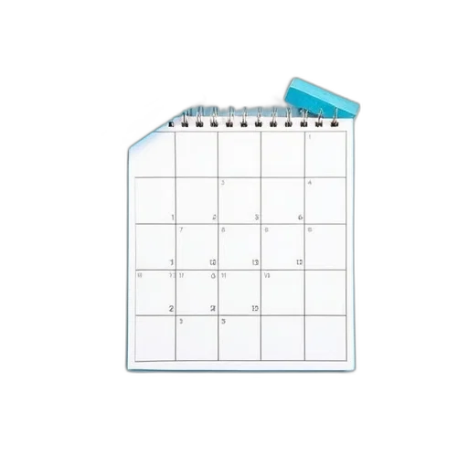 blue, white, sticky, calendar transparent PNG cut-out