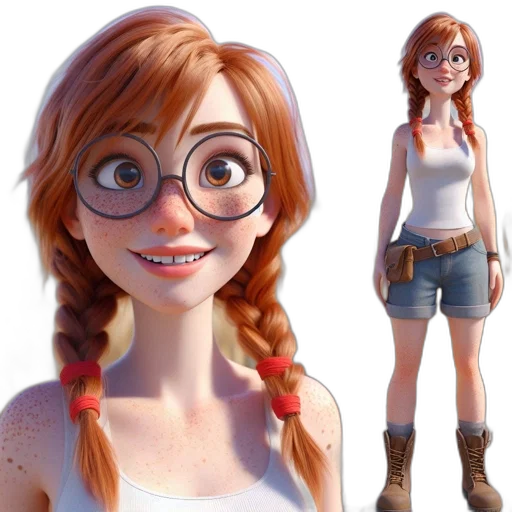 face, dress, concept art, 3d render transparent PNG cut-out