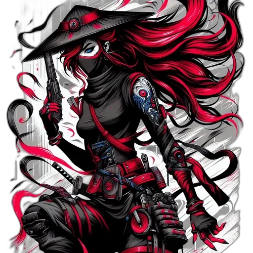 weapon, staff, mask, comic book art transparent PNG cut-out