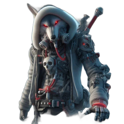 robot, weapon, creature, staff transparent PNG cut-out