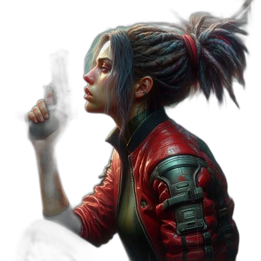weapon, jacket, staff, concept art transparent PNG cut-out
