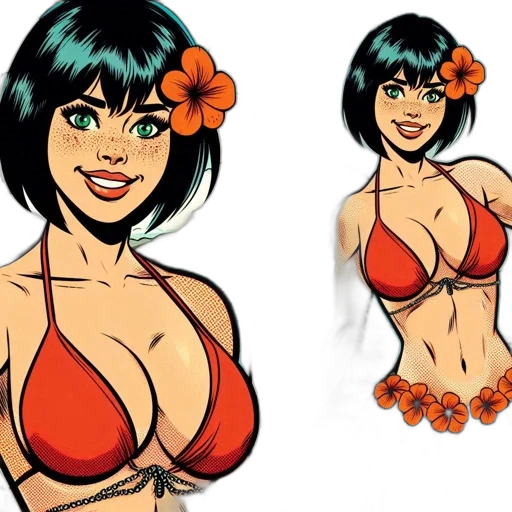 flower, comic book art, concept art, cartoon transparent PNG cut-out