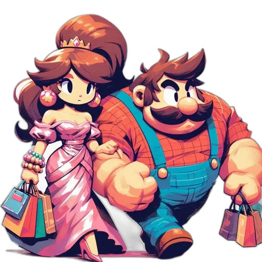 dress, crown, pixel art, concept art transparent PNG cut-out