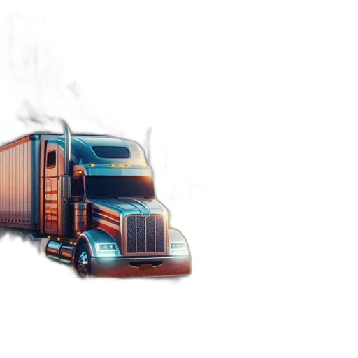 concept art, photorealistic, fantasy art, semi-truck transparent PNG cut-out
