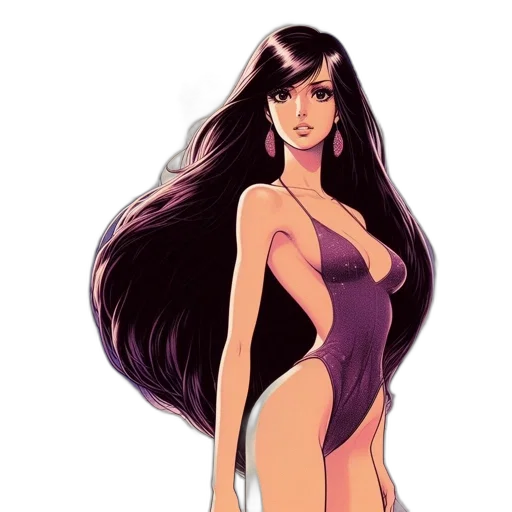 dress, hair, cartoon, comic book art transparent PNG cut-out