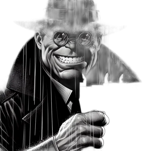 face, mask, staff, comic book art transparent PNG cut-out